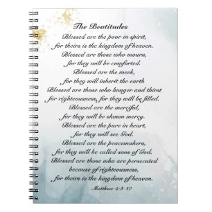 Matthew 5:3-10 Beatitudes Sermon på berget Anteckningsbok