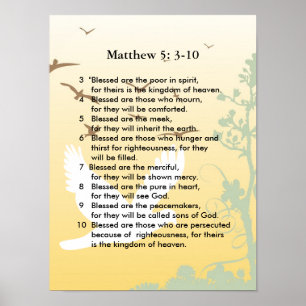 Matthew 5 3-10 Jesus sermon Poster