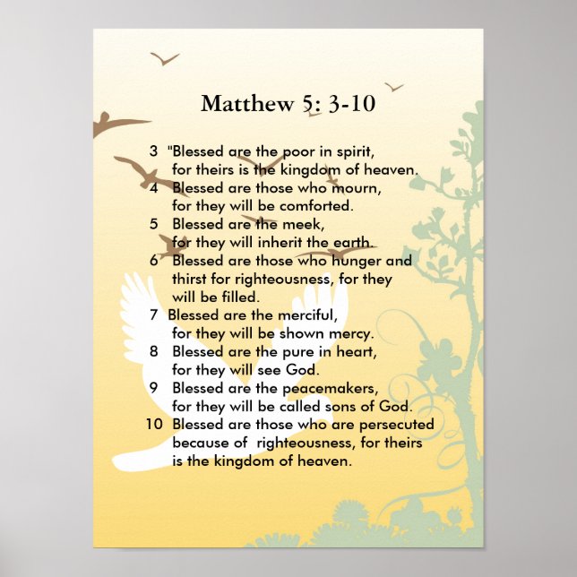 Matthew 5 3-10 Jesus sermon Poster (Framsidan)