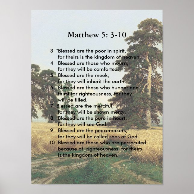 Matthew 5 3-10 Jesus sermon Poster (Framsidan)