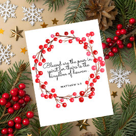 Matthew 5:3 Scripture Christmas Greeting Card Julkort