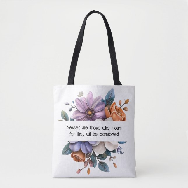Matthew 5:4 Tote Bag Tygkasse (Framsida)