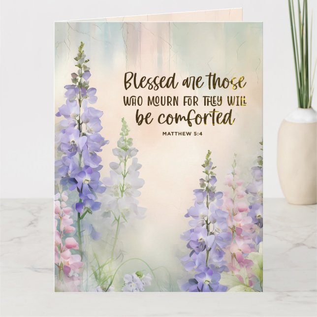 Matthew 5:4 Välsignade är de som Mourn Sympathy Kort (Framsida)
