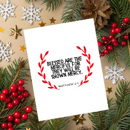 Matthew 5:7 Scripture Christmas Greeting Card Julkort