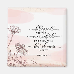 Matthew 5:7 Välsignad är den heliga bibelversen Magnet