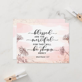 Matthew 5:7 Välsignat är det fina platta kortet