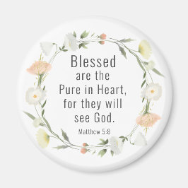 Matthew 5:8 Blå är Pure in Heart Bible Magnet