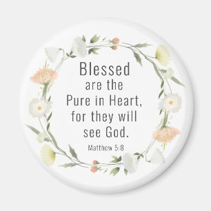 Matthew 5:8 Blå är Pure in Heart Bible Magnet