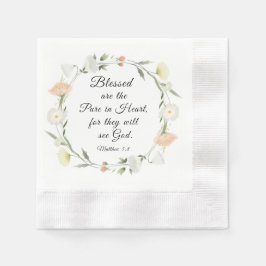 Matthew 5:8 Blå är Pure in Heart Bible Pappersservett