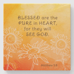 Matthew 5:8 Blå är ren i hjärtbibelns verse Stenunderlägg