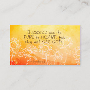 Matthew 5:8 Blå är ren i hjärtbibelns verse Visitkort