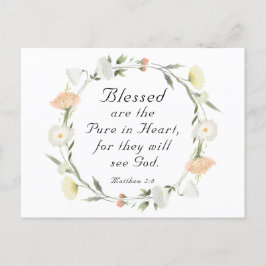Matthew 5:8 Blå är ren i hjärtbibelns verse Vykort