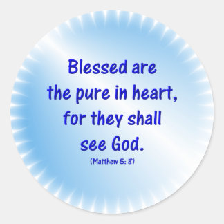 Matthew-5: 8 - BLESSED ÄR PURE IN HEART ... Runt Klistermärke
