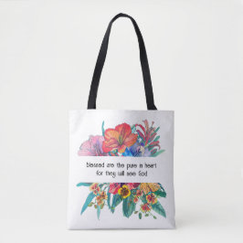 Matthew 5:8 Tote Bag Tygkasse