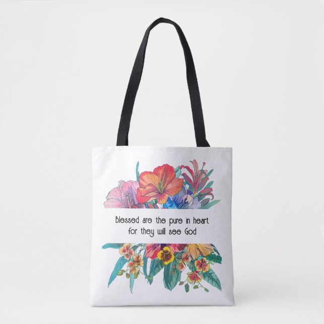 Matthew 5:8 Tote Bag Tygkasse (Framsida)