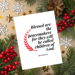 Matthew 5:9 Bible Verse Christmas Greeting Card Julkort