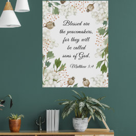 Matthew 5 9 Blomade är Peacemakers Beatitudes Poster