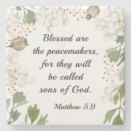 Matthew 5 9 Blomade är Peacemakers Beatitudes Stenunderlägg