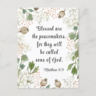 Matthew 5 9 Blomade är Peacemakers bibel Vykort