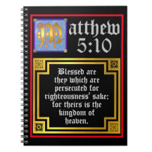Matthew 5 Blue Golden Illuminated Brev Christian