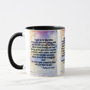 Matthew 6:19-21 KJV Bible Scripture Pic Two-Tone Mugg