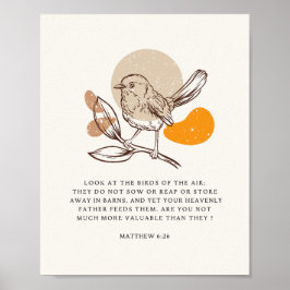 Matthew 6:26 Titta på fåglarna i luft Poster