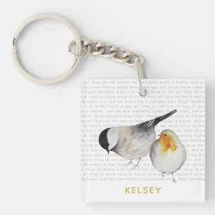 Matthew 6:26 Watercolor Birds Personlig