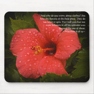 Matthew 6:28-29 Hibiscus Mousepad Musmatta