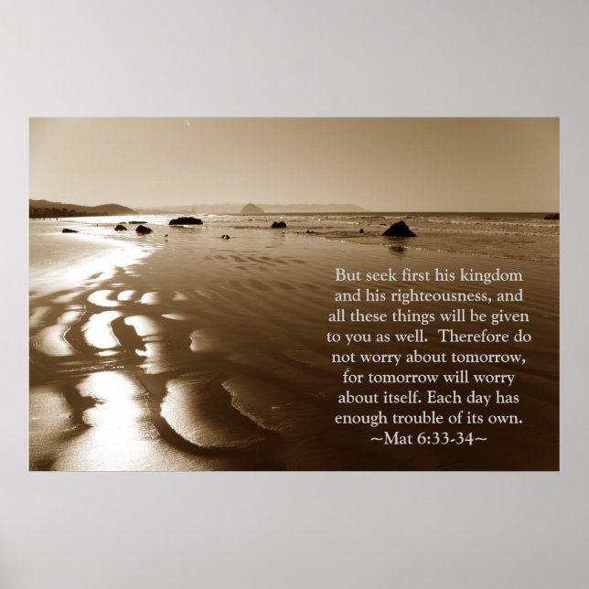 Matthew 6:33-34 Poster (Framsidan)