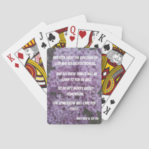 Matthew 6:33-34 Seek Gud Christian Casinokort