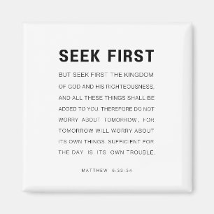 Matthew 6:33-34 Söka först efter Guds konungariket Magnet