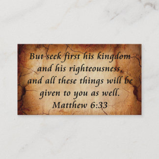 Matthew 6:33, affärskort visitkort