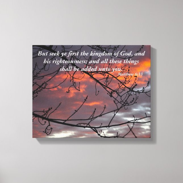 Matthew 6:33 Bible Verse Canvas (Framsida)
