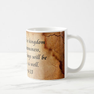 Matthew 6:33 Bible Verse Kaffemugg