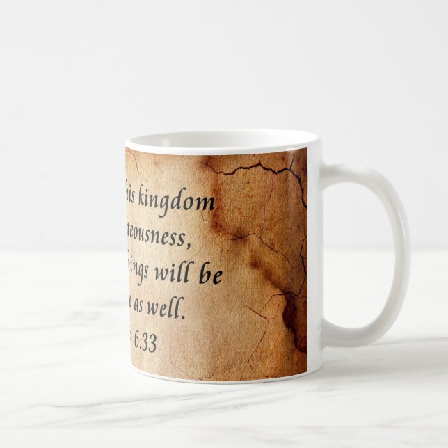 Matthew 6:33 Bible Verse Kaffemugg (Höger)