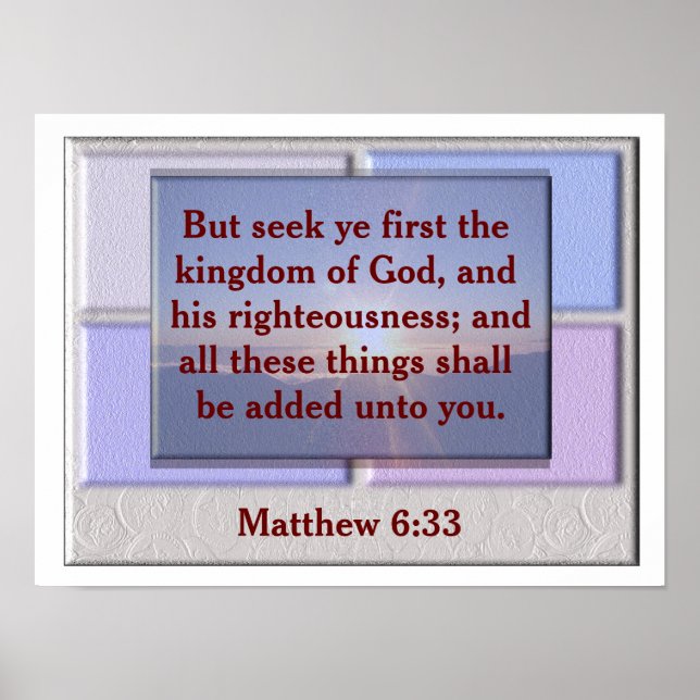 Matthew 6:33 poster (Framsidan)