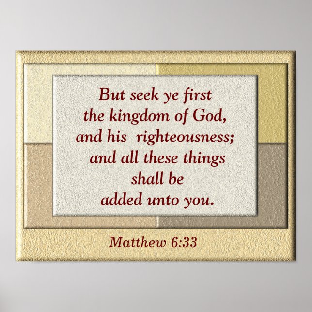 Matthew 6:33 poster (Framsidan)