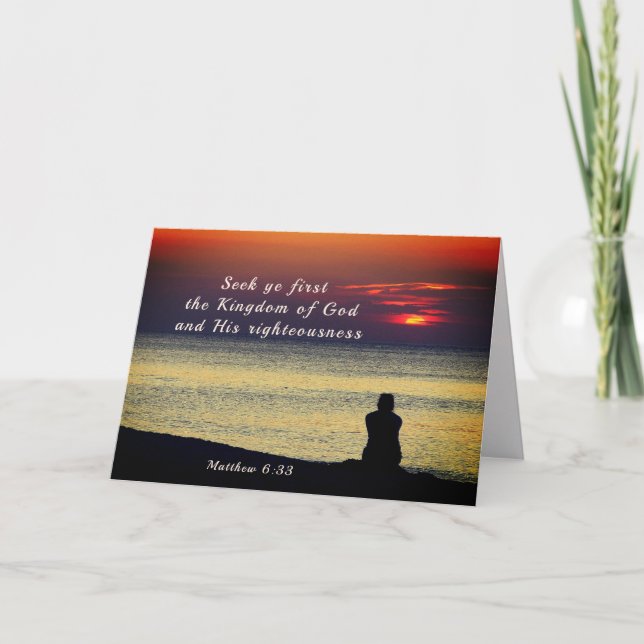 Matthew 6:33 Seek First Kingdom of God Ocean Kort (Framsida)
