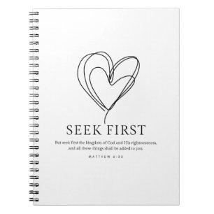 Matthew 6:33 Sök först efter Guds konungariket Anteckningsbok