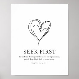 Matthew 6:33 Sök först efter Guds konungariket Poster