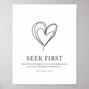 Matthew 6:33 Sök först efter Guds konungariket Poster