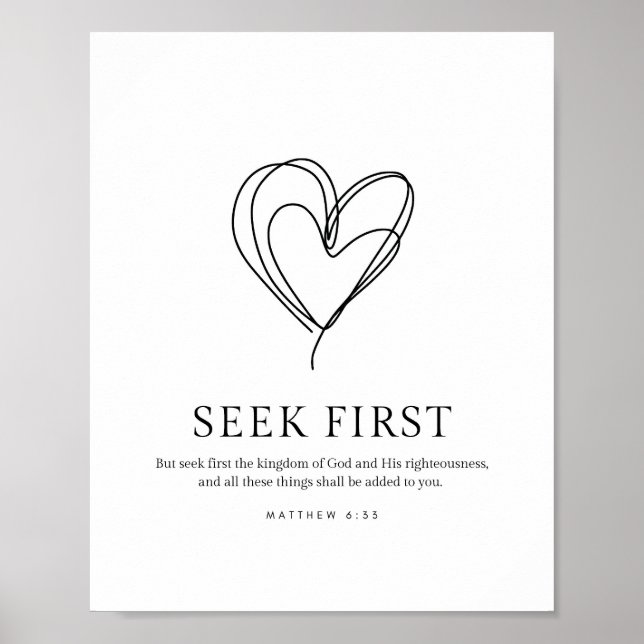 Matthew 6:33 Sök först efter Guds konungariket Poster (Framsidan)