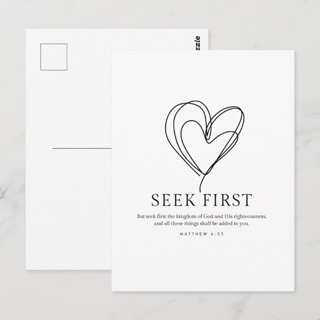 Matthew 6:33 Sök först efter Guds konungariket Vykort (Fram/baksida)