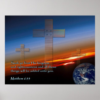Matthew 6:33 Sunset Kor Poster