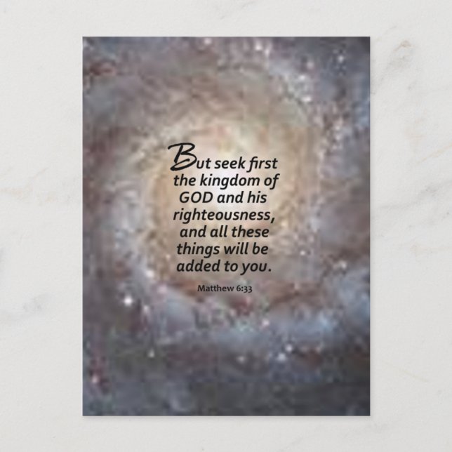 Matthew 6:33 vykort (Framsida)