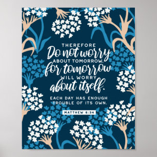 Matthew 6:34 Bibelverse Poster