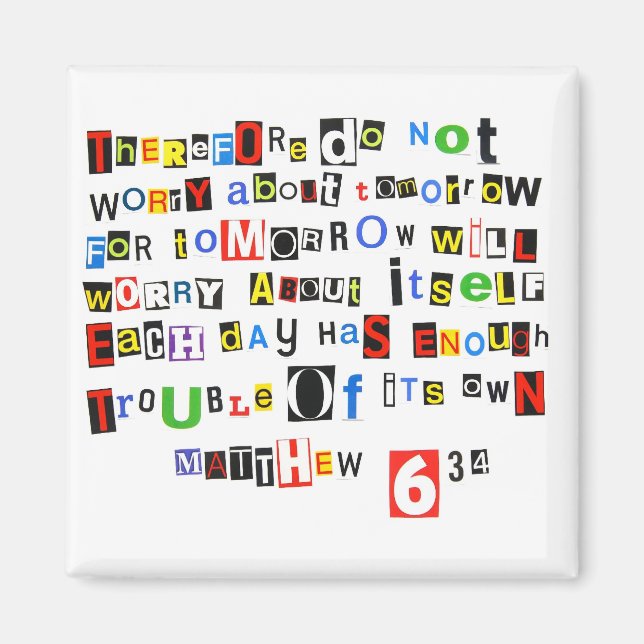 Matthew 6:34 magnet (Framsidan)