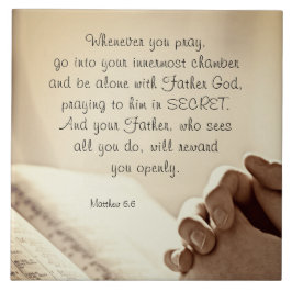Matthew 6:6 när du roterar Christian Bible Verse Kakelplatta