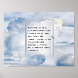Matthew 6:6 när du roterar Christian Bible Verse Poster
