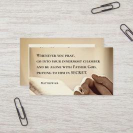 Matthew 6:6 när du roterar Christian Bible Verse Visitkort